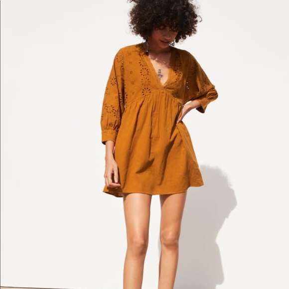 NWT ZARA open work embroidery jumpsuit dress in XL